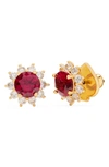 Kate Spade Women's Sunny Goldtone Cubic Zirconia Halo Stud Earrings In Fuchsia