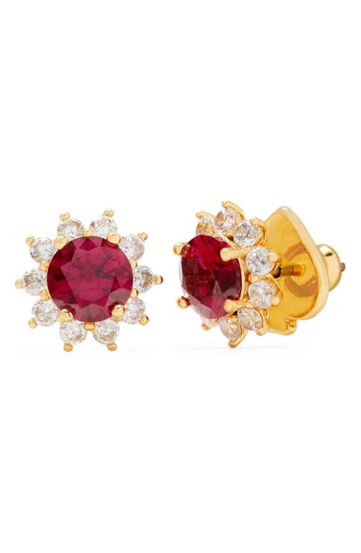 Kate Spade Women's Sunny Goldtone Cubic Zirconia Halo Stud Earrings In Fuchsia