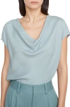 Vince Cowl Neck Cap Sleeve Blouse In Pacific Stone