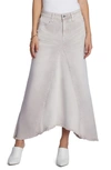 Wash Lab Denim Selma Pieced Asymmetric Denim Maxi Skirt In Almond
