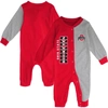 OUTERSTUFF INFANT SCARLET/HEATHER GRAY OHIO STATE BUCKEYES HALFTIME TWO-TONE SLEEPER