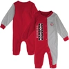 OUTERSTUFF INFANT RED/HEATHER GRAY WISCONSIN BADGERS HALFTIME TWO-TONE SLEEPER