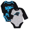 OUTERSTUFF NEWBORN & INFANT BLACK/HEATHERED GRAY CAROLINA PANTHERS BORN TO WIN TWO-PACK LONG SLEEVE BODYSUIT SE