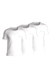 Hugo Boss Classic Cotton Embroidered Logo Crewneck Tees, Pack Of 3 In White