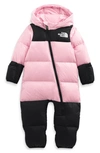 The North Face Babies' 1996 Retro Nupse Nylon Down Romper In Pink,black