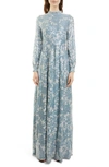 Erdem Vine Sequin-embellished Gown In Blue/ Silver