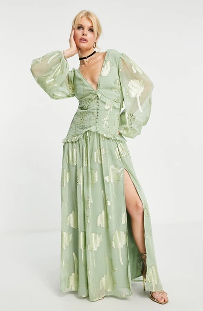 asos floor length dress Rose Gold Floral Sequin Column Gown – Monique Lhuillier main image 0