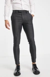 Asos Design Smart Skinny Trousers In Charcoal