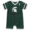 Colosseum Newborn And Infant Boys And Girls  Green Michigan State Spartans Bumpo Football Logo Romper In Hunter Green