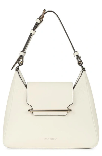 Strathberry Multrees Leather Hobo In White