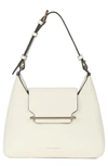 Strathberry Multrees Hobo Leather Shoulder Bag In White