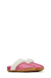 Sorel Kids' Nakiska Ii Faux Fur Slide Slipper In Cactus Pink