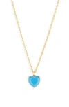 Kate Spade Gold-tone Birthstone Heart Pendant Necklace, 16" + 3" Extender In Turquoise
