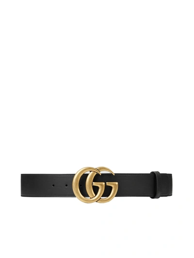 Gucci Cintura Gg Marmont 4cm In Black