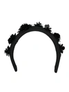 Prada Floral-embellished Recycled-polyamide Headband In Black