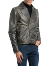 Golden Goose Black Biker Jacket With Notched Revers And Leopard Lining In Black