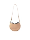 Chloé Round Leather Shoulder Bag In Camel