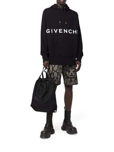 Givenchy Logo-embroidered Hoodie In Black