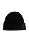 Giorgio Armani Textured Beanie With Turned Up Brim In Black