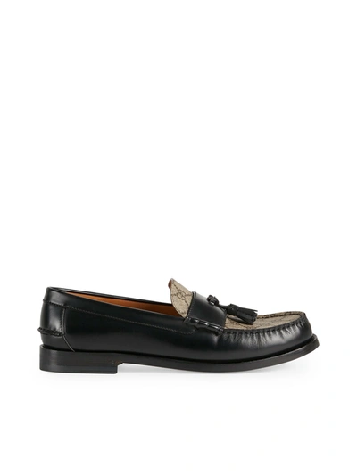 Gucci Men`s Gg Moccasin With Tassel In Black