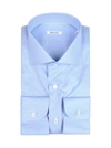 Fray Micro-patterned Shirt In Blue
