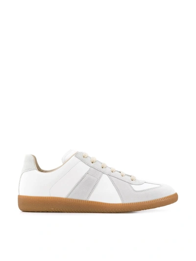 Maison Margiela White Leather Sneakers In Multi