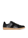 Maison Margiela Replica Suede Leather Gum Sole Sneakers In Black