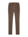 Incotex Ribbed Velvet Trousers In Brown