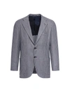 Kiton Pied De Poule Blazer In Blue