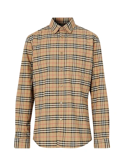 Burberry Shirt With Vintage Check Pattern In Nude & Neutrals