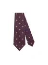 Gucci Silk Tie With Bees And Gg Pattern In Blue