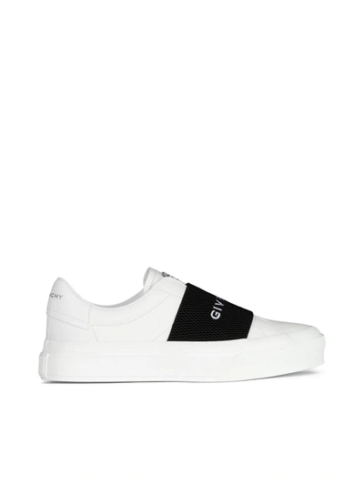 Givenchy Sneakers In Leather With  Webbing In White