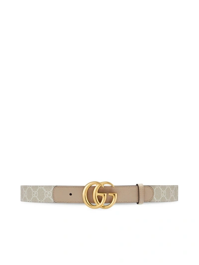 Gucci Gg Marmont Thin Belt In Nude & Neutrals
