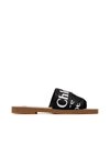Chloé Black Logo Open-toe Sandals In Black