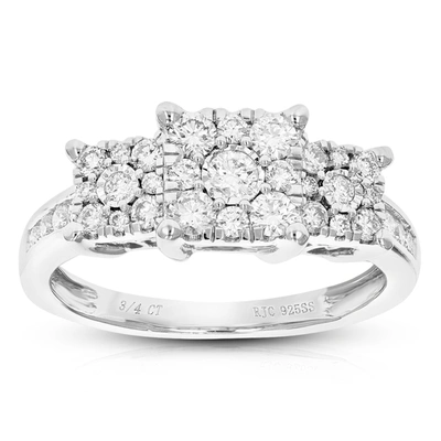 Vir Jewels 3/4 Cttw Round Cut Lab Grown Diamond Engagement Ring 925 Sterling Silver Prong Set