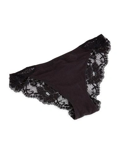 Gucci Souple Lace Brazilian Briefs In Black