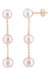 Effy 14k Rose Gold Pink Freshwater 6-6.5mm Pearl Earrings In Pink