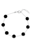 Effy Sterling Silver Onyx Chain Bracelet In Black