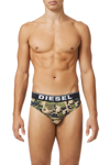 Diesel Three-pack Of Briefs Plain And Camo In Multicolor