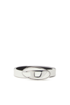 Diesel Leather Belt With Oval D Buckle In Bianco