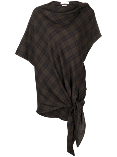 Isabel Marant Étoile Draped Checked Top In Verde