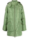 Ganni Oversized Puffer Jacket In Verde