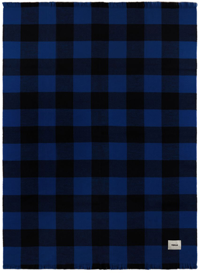 Tekla Blue & Black Gingham Blanket