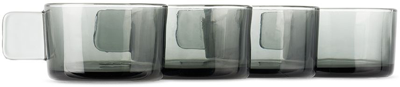 Serax Black Heii Cappuccino Cup Set, 4 Pc In Glass