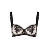 FLEUR OF ENGLAND ONYX EMBROIDERED TULLE BALCONY BRA