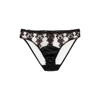 FLEUR OF ENGLAND ONYX EMBROIDERED TULLE BRIEFS