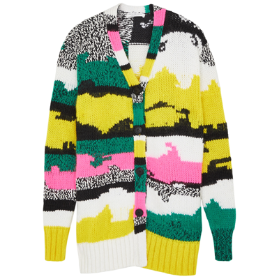 Philosophy Di Lorenzo Serafini Patterned-jacquard Chunky-knit Cardigan In Multicolor