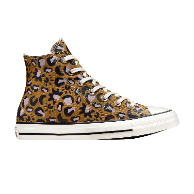 Pre-owned Converse Wmns Chuck Taylor All Star High 'mystic World - Leopard' In Tan