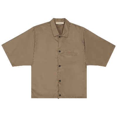 Pre-owned Essentials Fear Of God  Short-sleeve Nylon Shirt 'wood' In Brown