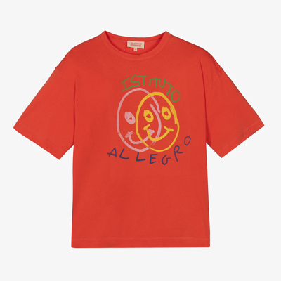 The Animals Observatory Teen Red Cotton Oversized T-shirt
